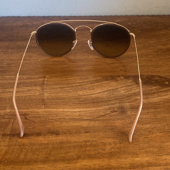 Ray-Ban 3647N Round Double Bridge Mirrored Sunglasses with Case. Gold/Br… - Picture 6 of 16